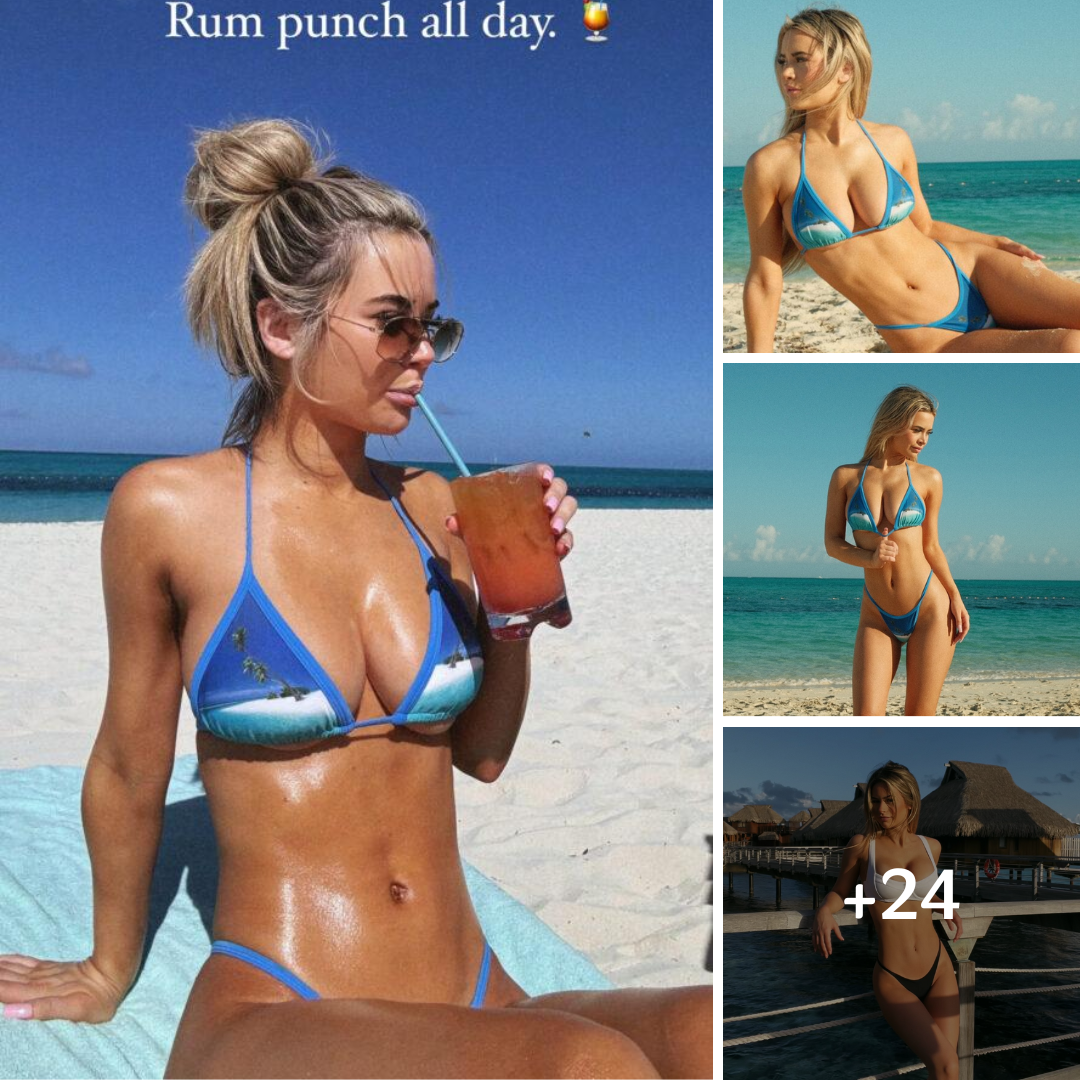 Emily Elizabeth In Bikini Gets Oiled Up While Enjoying Her ‘Rum Punch’