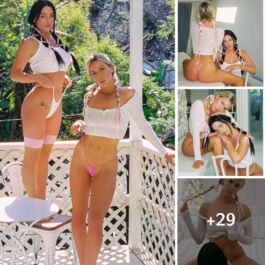 Two of the hottest OnlyFans models, Jenna Lee and Rachel Mel, strike a pose in thongs and pigtails!