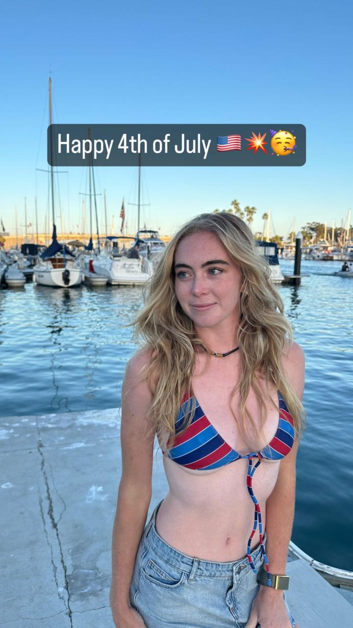 Grace celebrated the Fourth of July last week in a bikini top