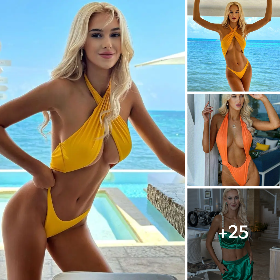 Veronika Rajek In Her Tiny Yellow Swimsuit Gives Jaw-Dropping Views