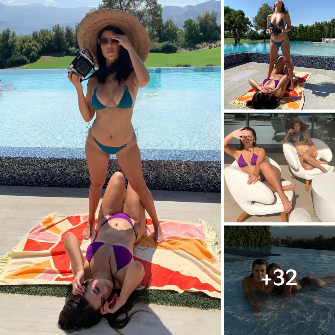 See Every Pic From Kourtney Kardashian and Addison Rae’s Sexy Bikini Shoot