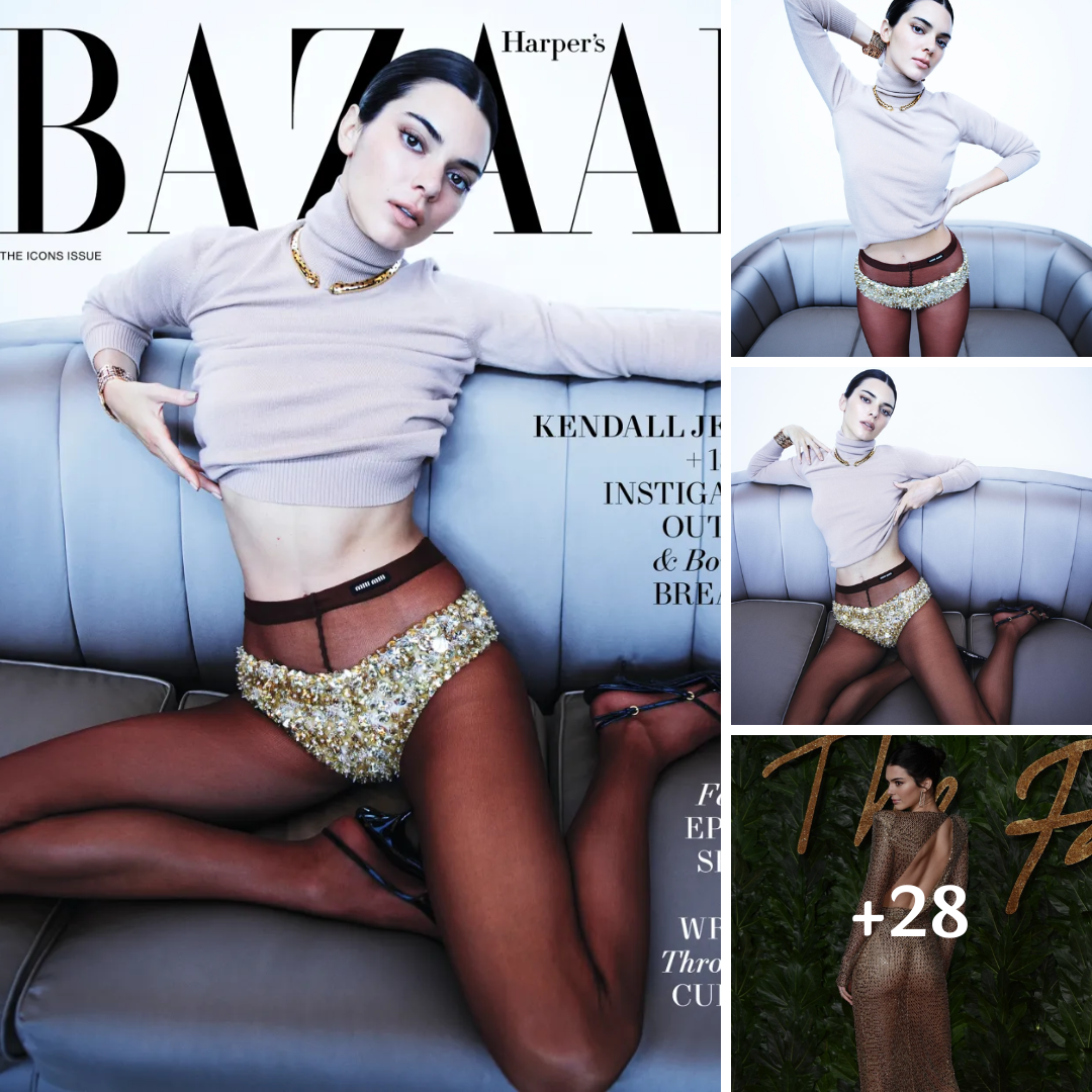 Kendall Jenner wears sequin-covered panties on Harper’s Bazaar Icons Issue cover