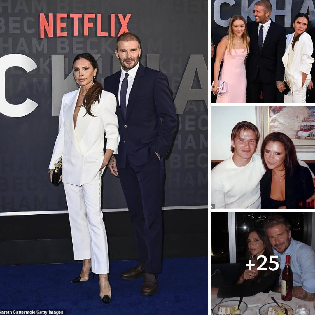 Victoria Beckham looks as close as ever with husband David as they are joined by all four of their children at the BECKHAM documentary premiere