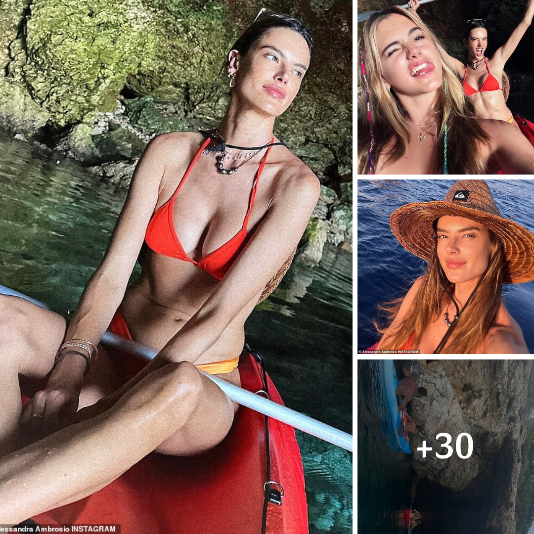 Alessandra Ambrosio shares bikini snaps from kayaking adventure in Ibiza with her children Anja and Noah