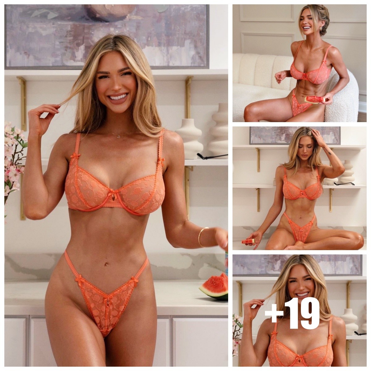 Ryann Murphy’s super pretty smile and her extremely photos in charming orange lingerie ‎