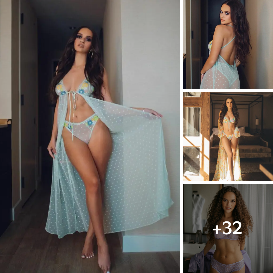 Madison Pettis In Her Sheer Baby Blue Lingerie Says ‘Oopsie-Daisy’