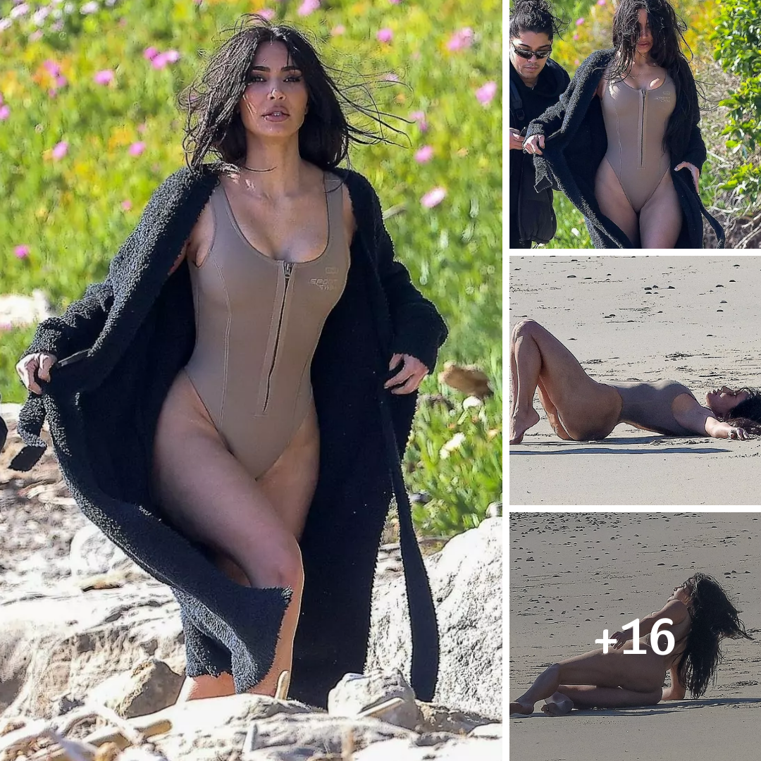 Kim Kardashian writhes around in ɴuᴅᴇ swimsuit during racy beach pH๏τo shoot