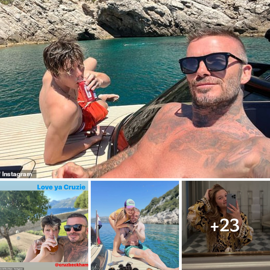 David Beckham shares shirtless snaps on board boat in Croatia with Cruz