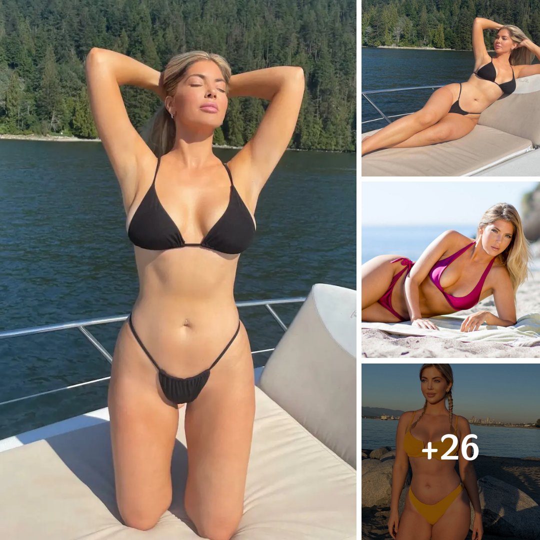 Sophia Pierson Drives The Boat In A Black Bikini