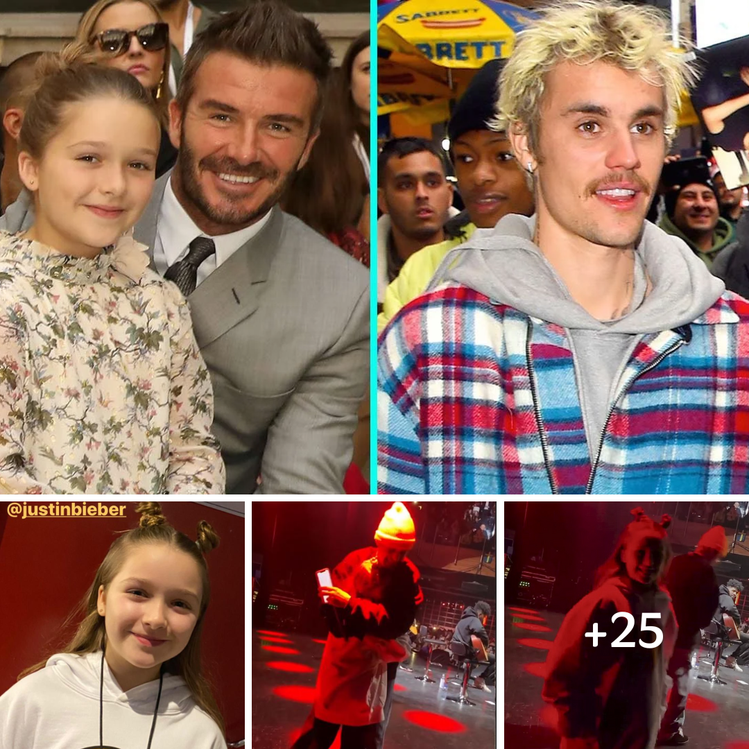 Justin Bieber twirls Harper Beckham around on stage at intimate gig and we’re jealous of a child