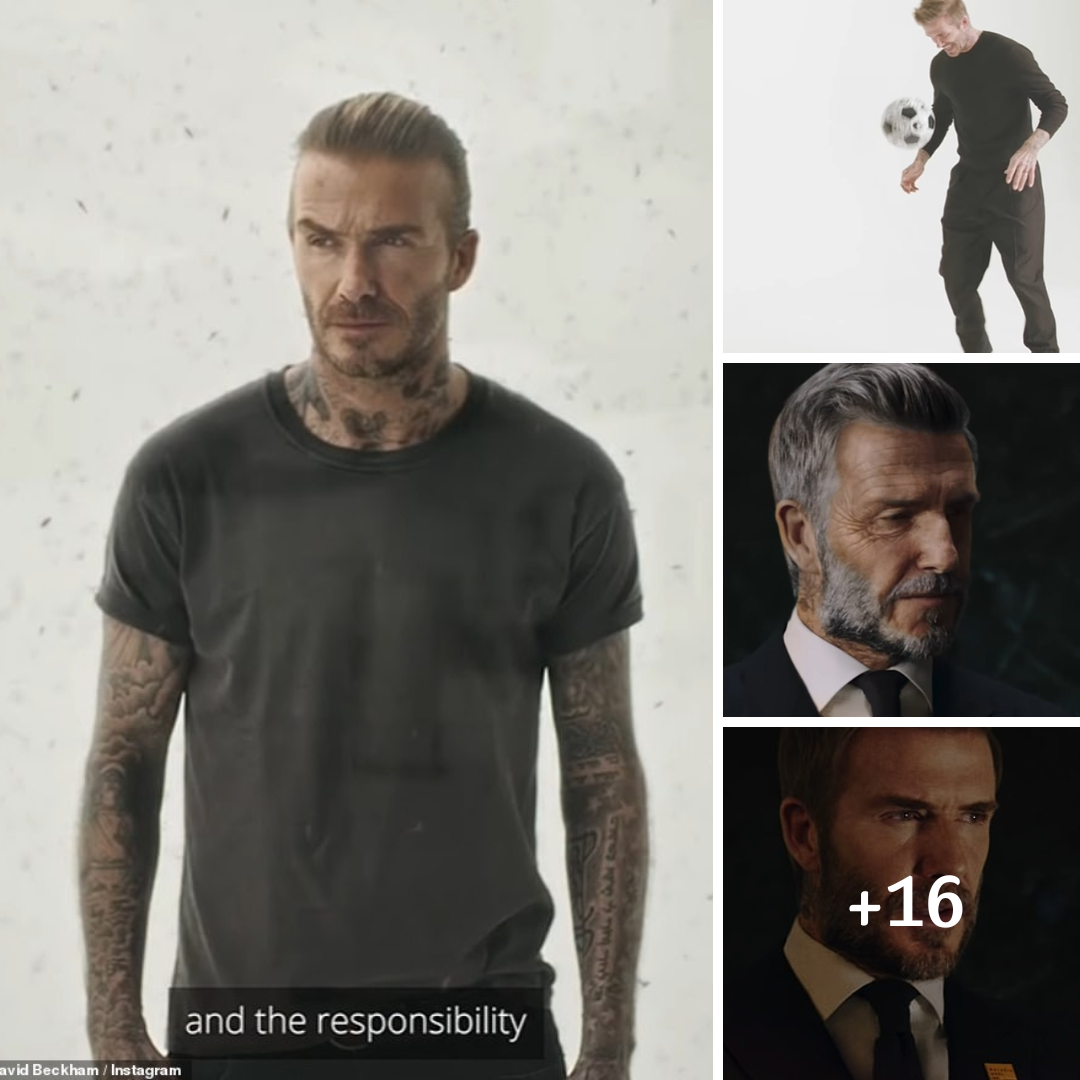 David Beckham shows off his ageing self with greying hair and wrinkles