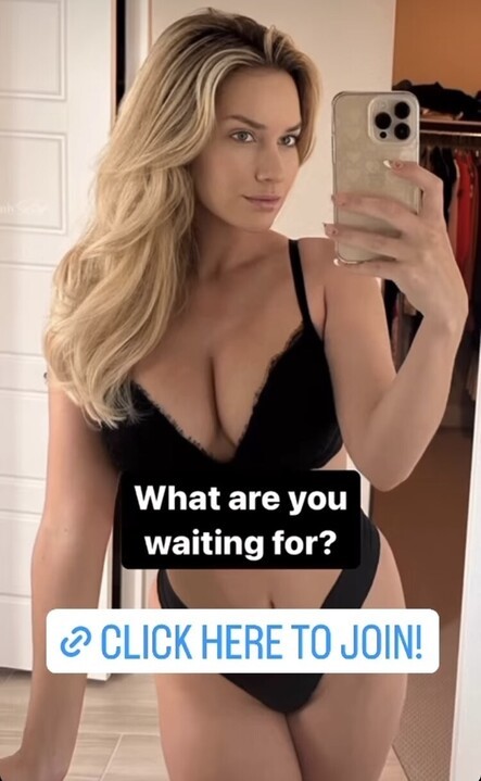 Paige Spiranac advertised OnlyPaige in a black lingerie set