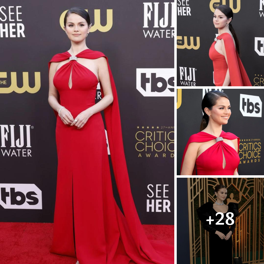 Selena Gomez Was Breathtaking in a Ruby Cape Dress at the Critics’ Choice Awards