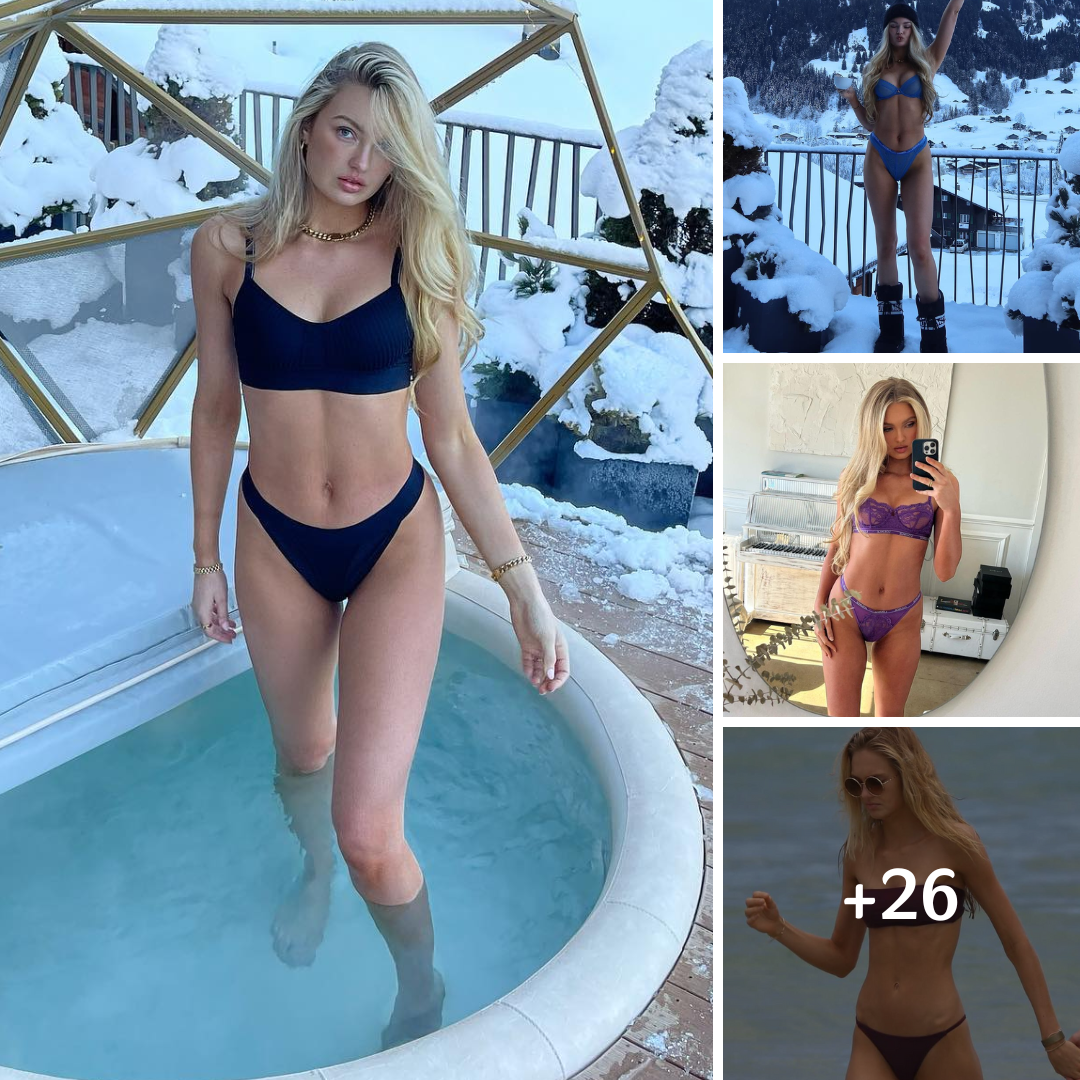 Romee Strijd Takes Winter By Storm In Her Blue Lingerie Amidst the Snow