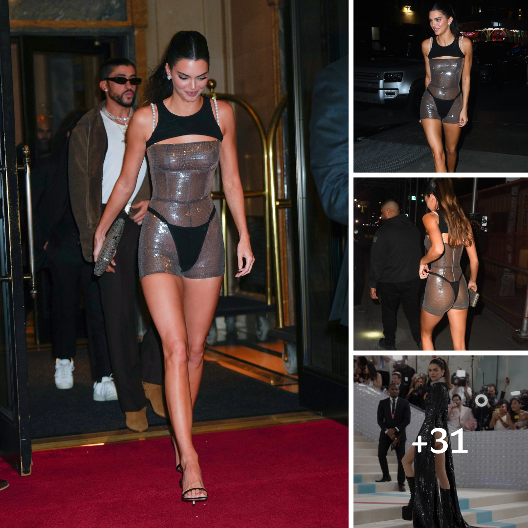 Kendall Jenner rocks thong over sheer sequined bodysuit at Met Gala 2023 afterparty