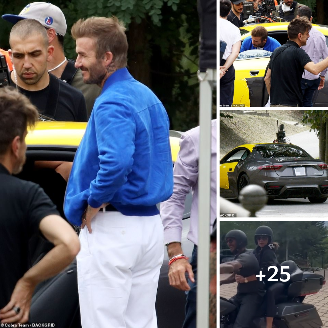 David Beckham takes a spin in a brand new Maserati GranTurismo in Milan