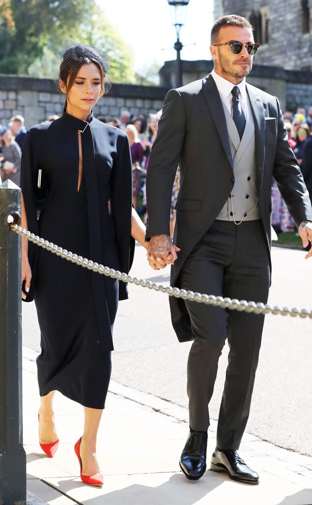 Victoria Beckham Turns Heads in Navy Dress at Royal Wedding - E! Online