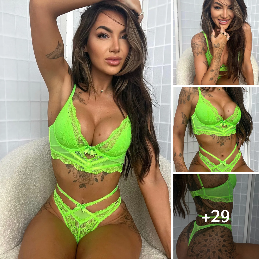 Tattoo Artist Abigail Rawlings Looks Flawless In Neon Green Lingerie