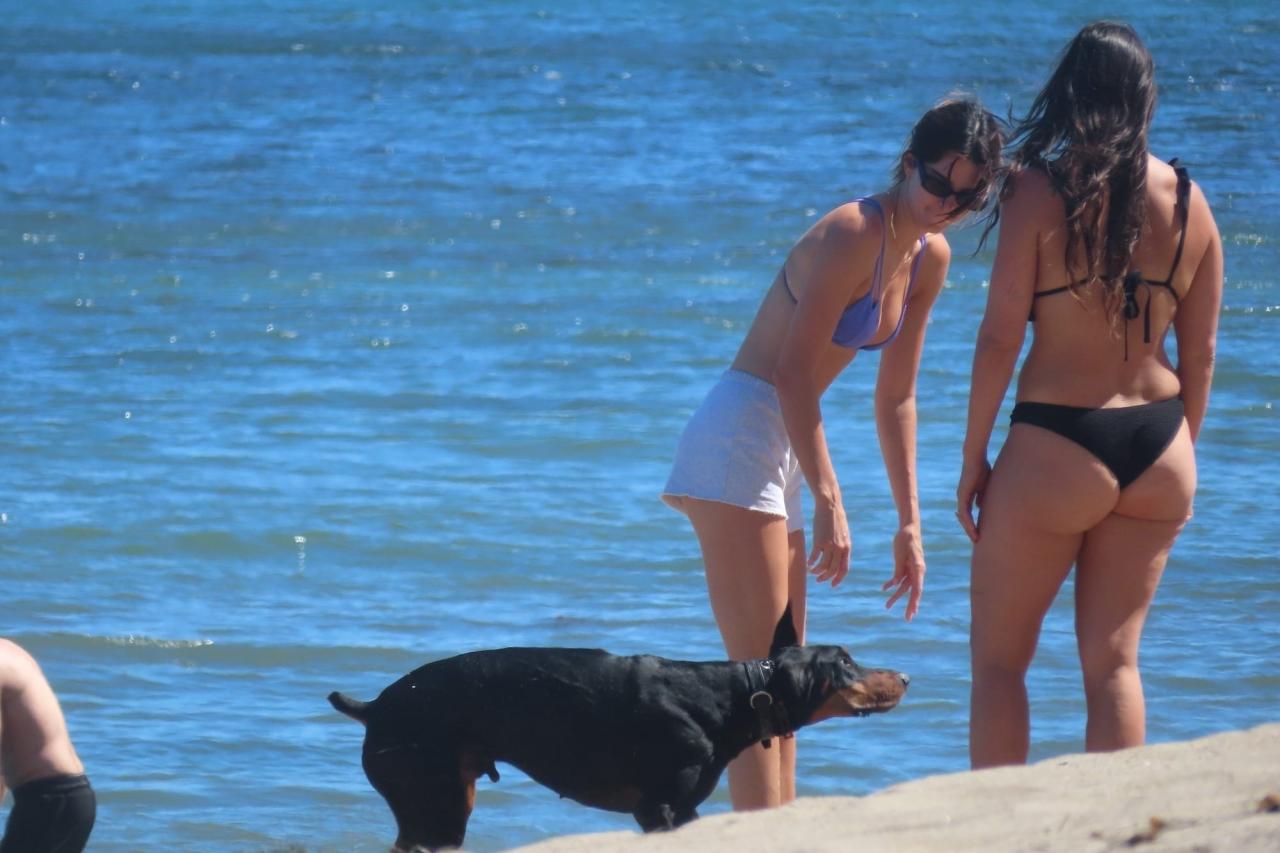 Stunning Kendall Jenner in a Skimpy Hot Blue Bikini at Malibu Beach 2023