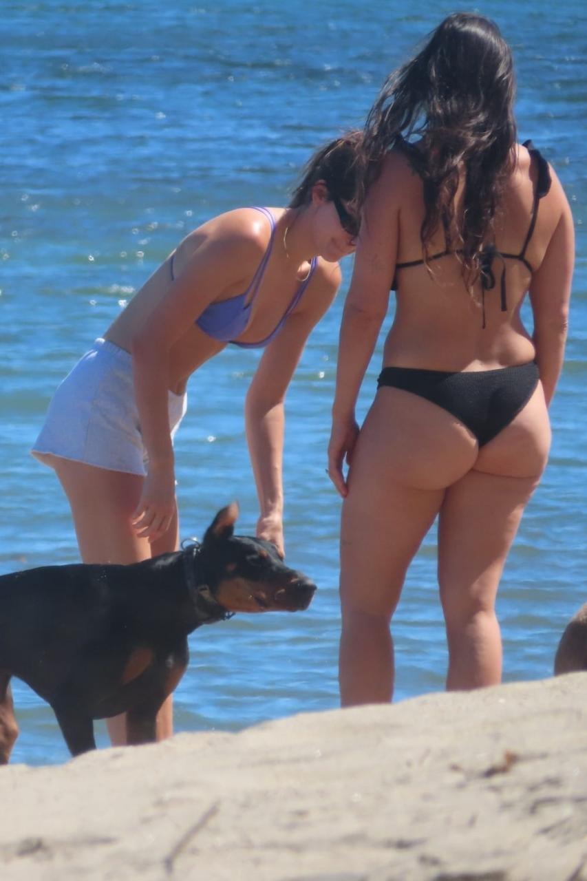 Stunning Kendall Jenner in a Skimpy Hot Blue Bikini at Malibu Beach 2023