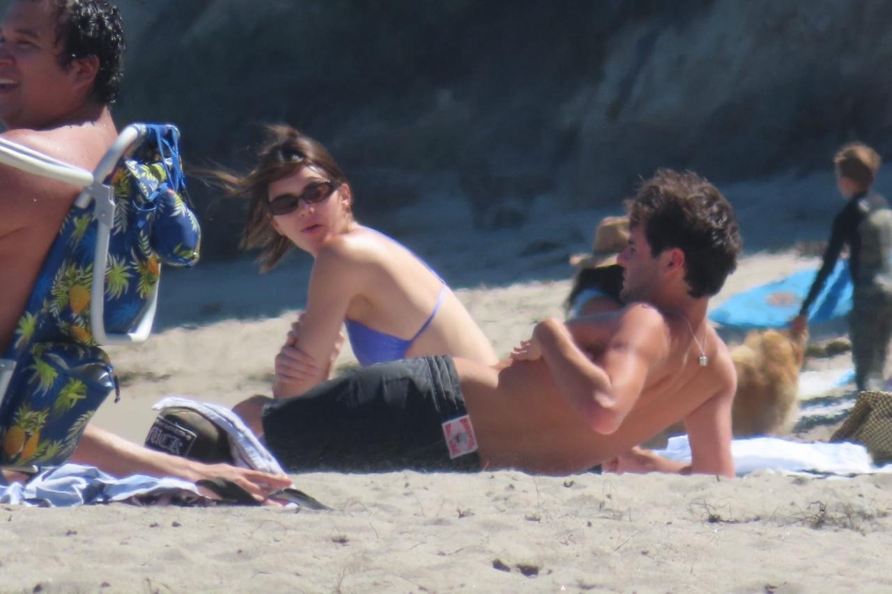 Stunning Kendall Jenner in a Skimpy Hot Blue Bikini at Malibu Beach 2023