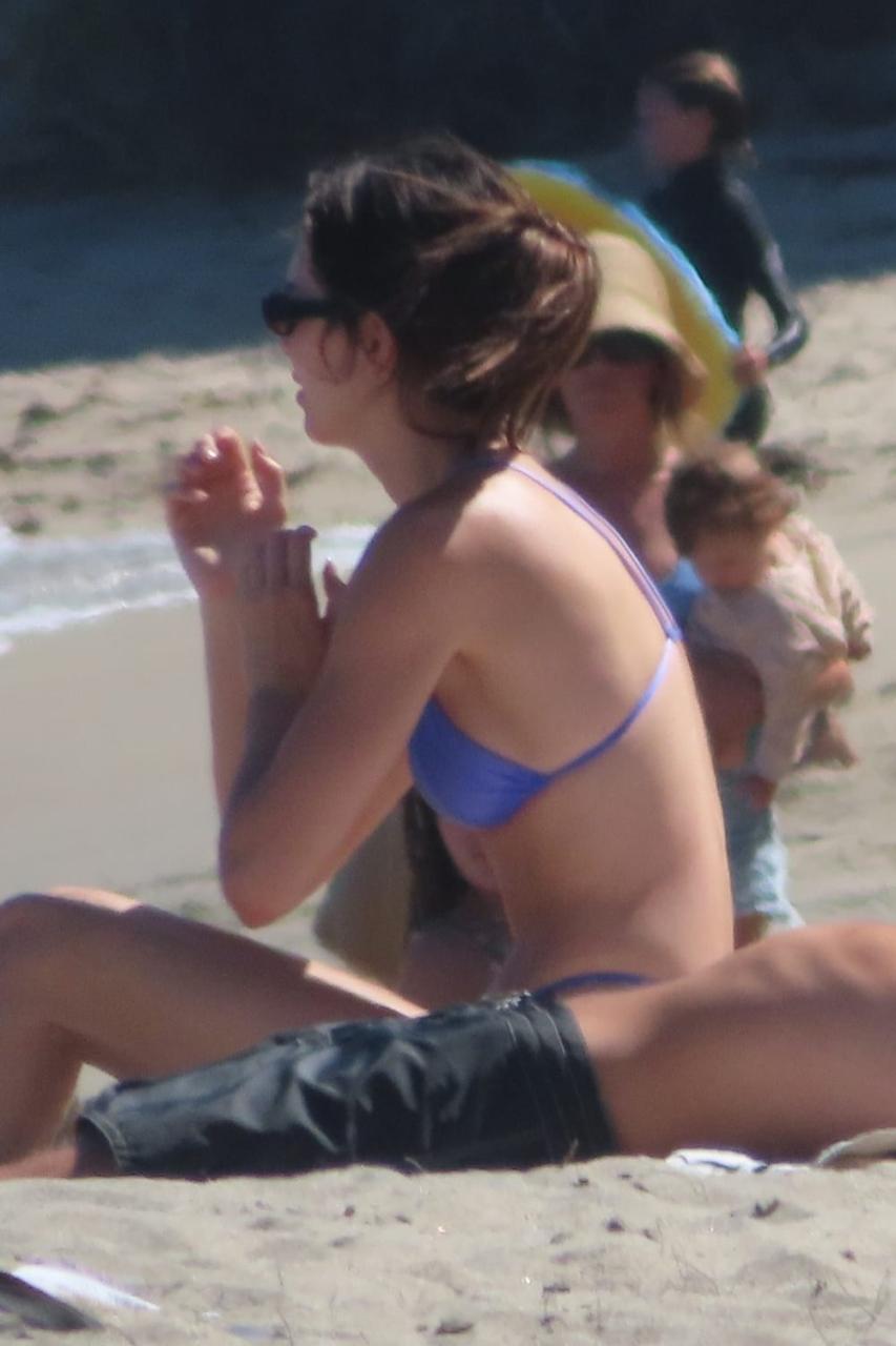 Stunning Kendall Jenner in a Skimpy Hot Blue Bikini at Malibu Beach 2023