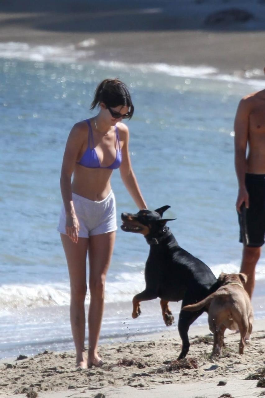 Stunning Kendall Jenner in a Skimpy Hot Blue Bikini at Malibu Beach 2023