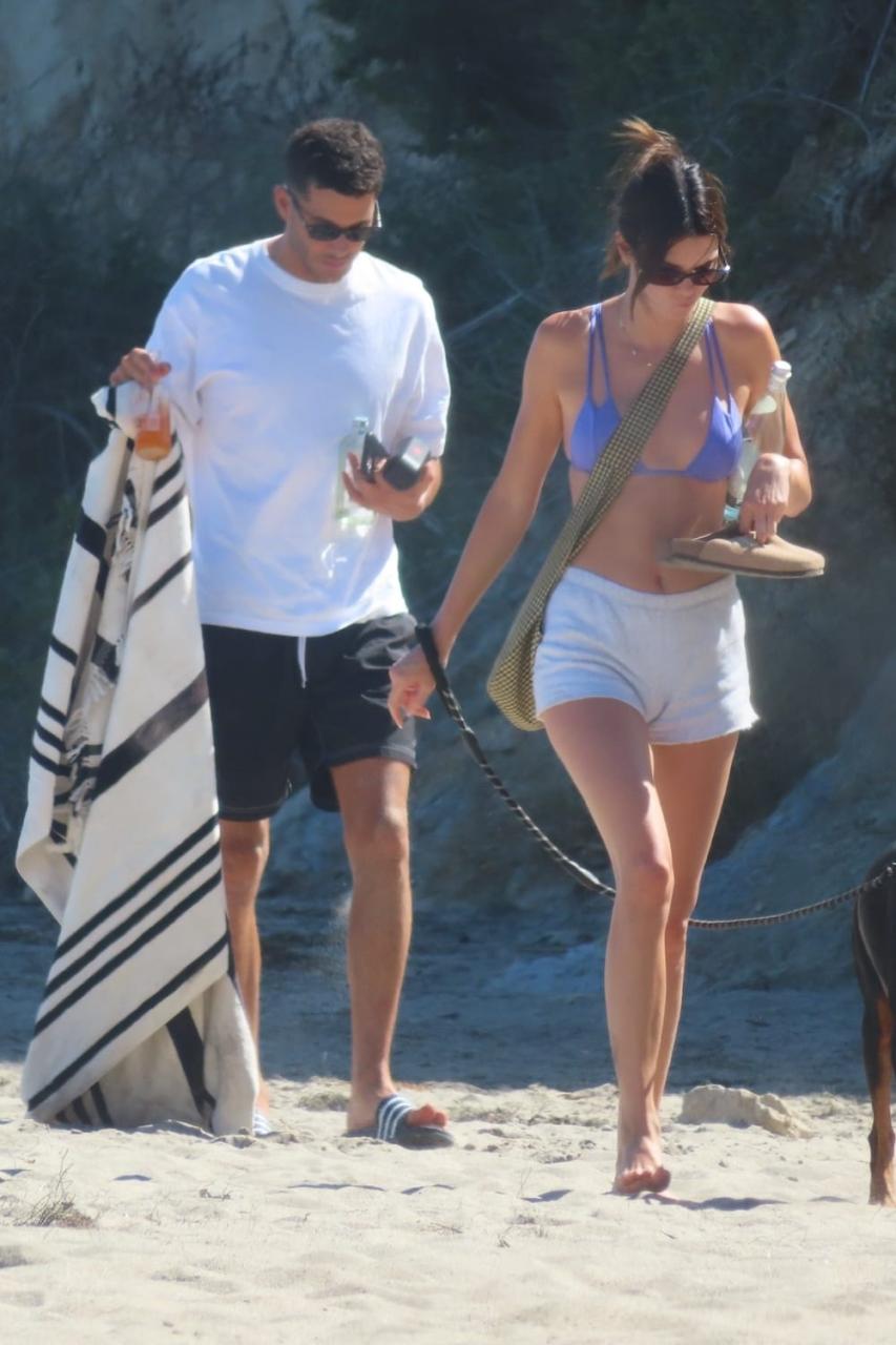 Stunning Kendall Jenner in a Skimpy Hot Blue Bikini at Malibu Beach 2023