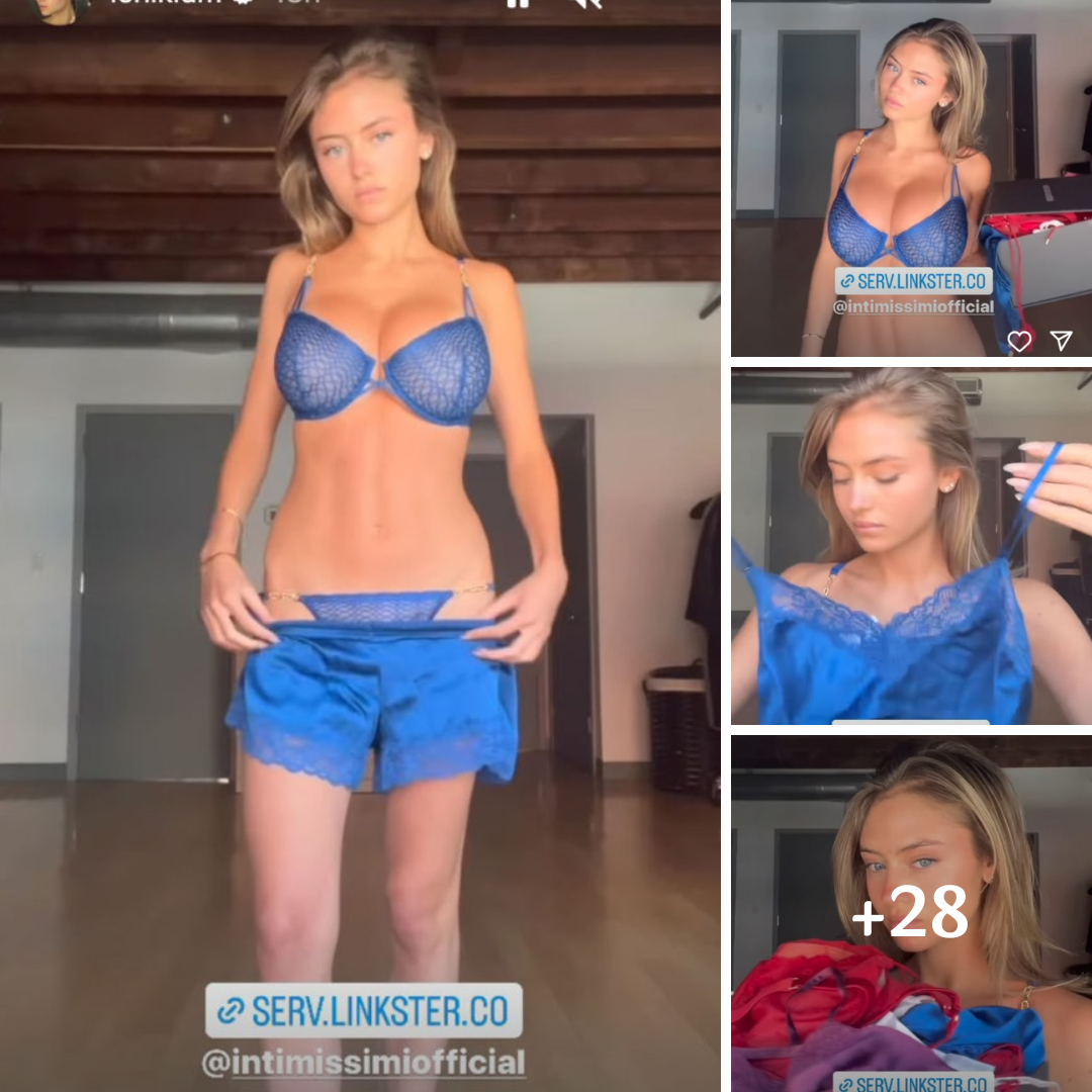 Heidi Klum’s daughter Leni, 19, models lacy blue lingerie in Instagram video