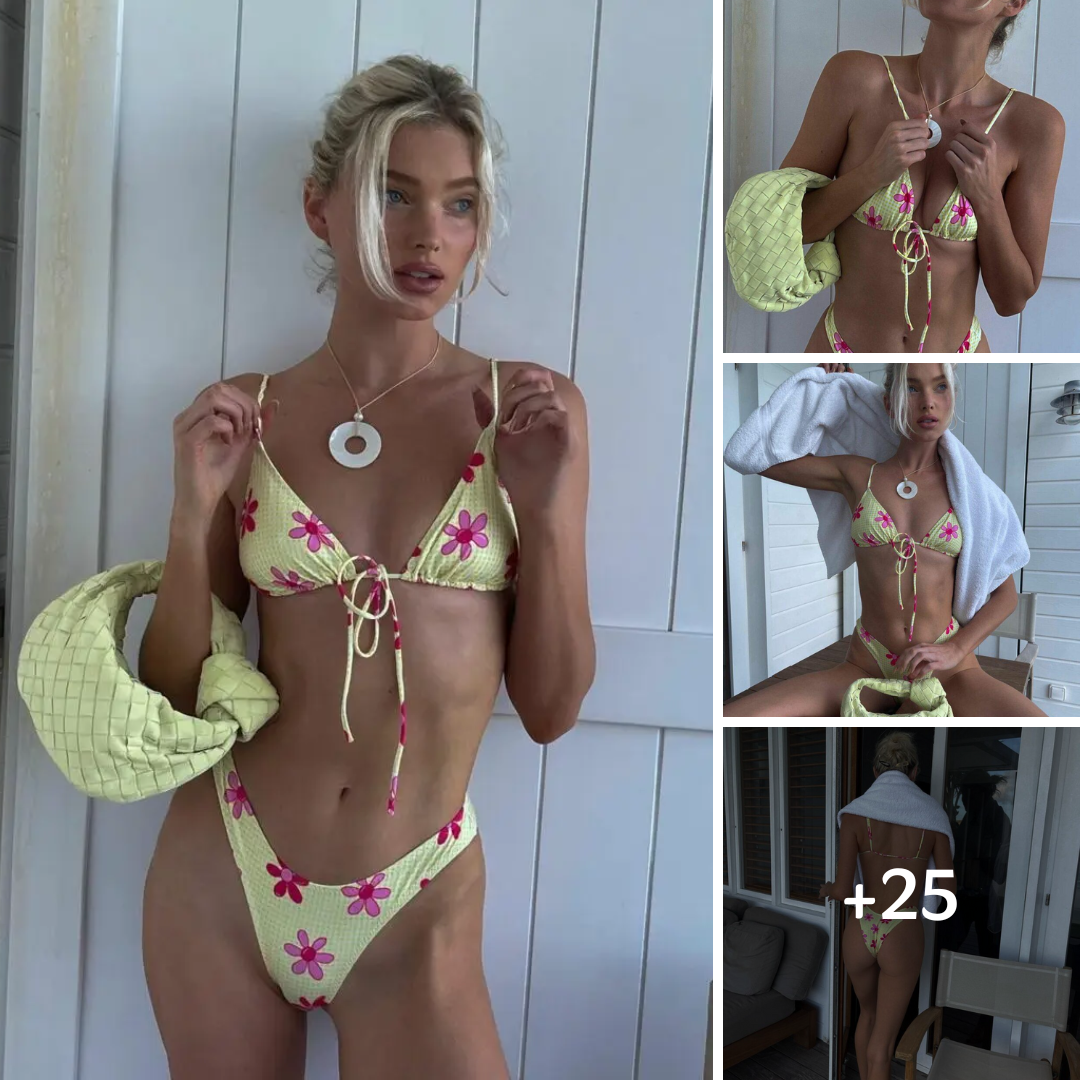 Elsa Hosk In Her Tiny Floral Bikini Puts Her Perky ‘Bunsss Out’