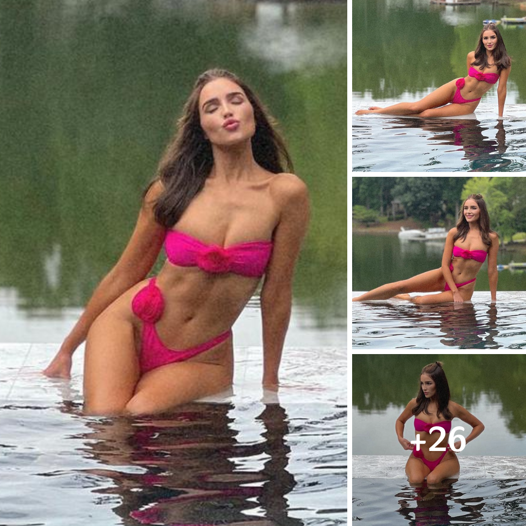 Olivia Culpo Stuns in a Jaw-Dropping Pink Strapless Bikini