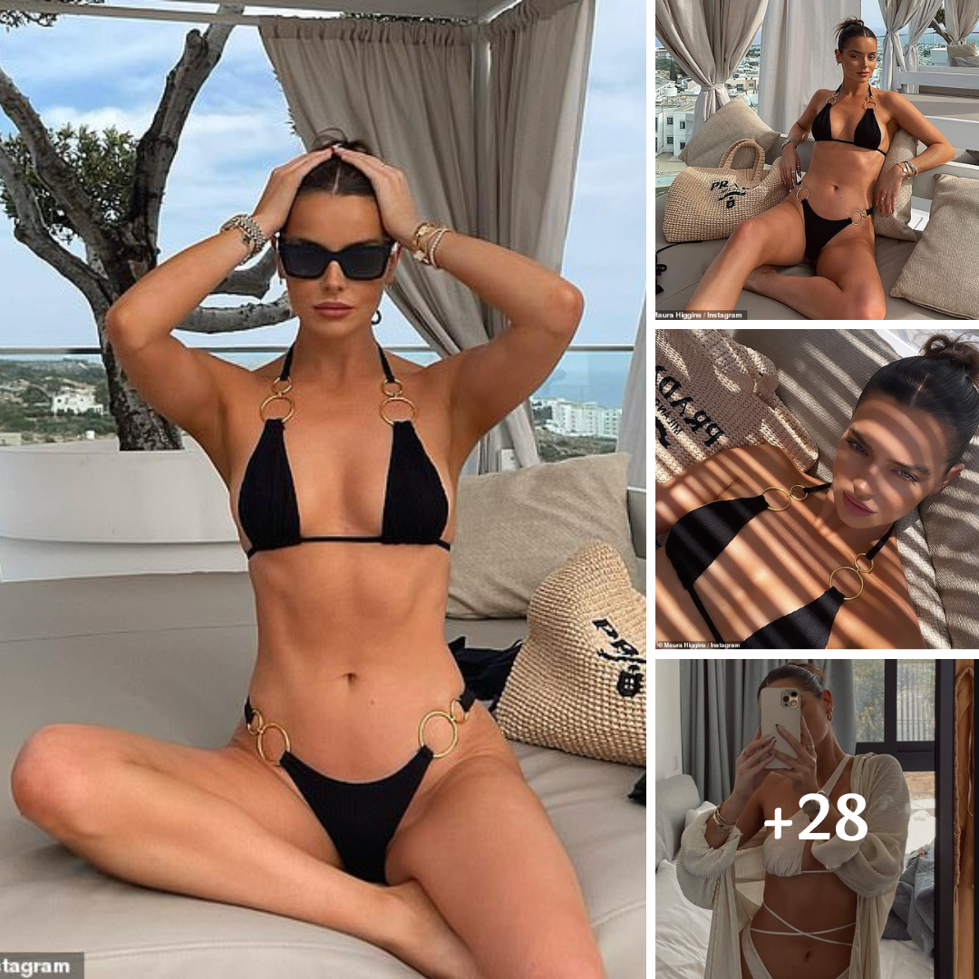 Maura Higgins flaunts her incredible figure in a skimpy black bikini in St Barts