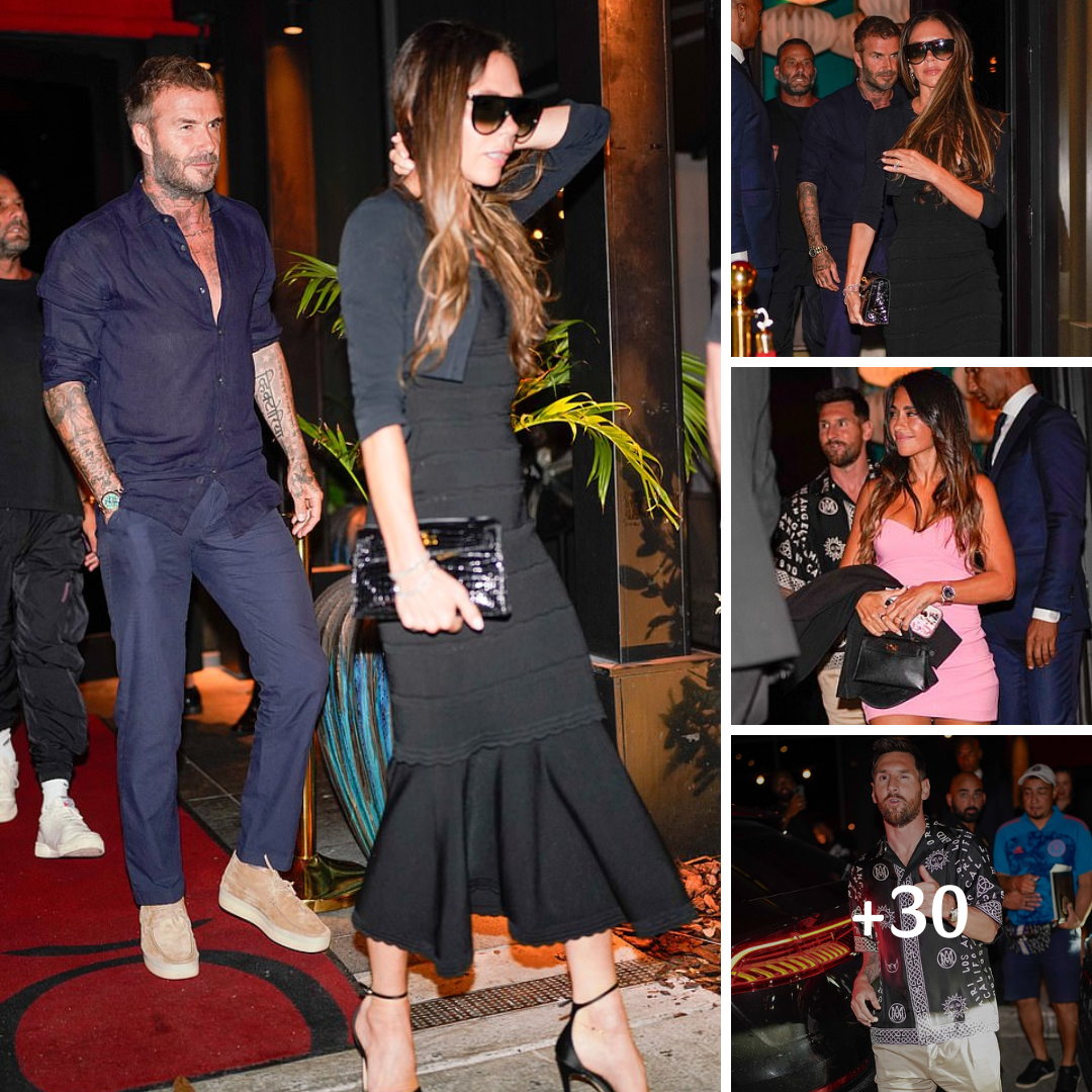 David and Victoria Beckham enjoy a double date night with Lionel Messi and his glamorous wife Antonela Roccuzzo at Miami hotspot