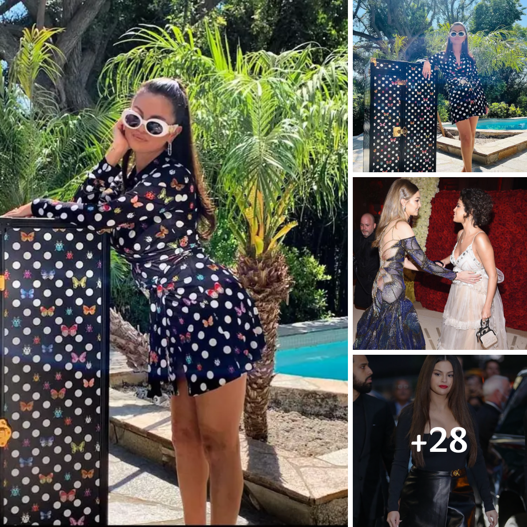 Selena Gomez Just Wore All Versace Everything by the Pool