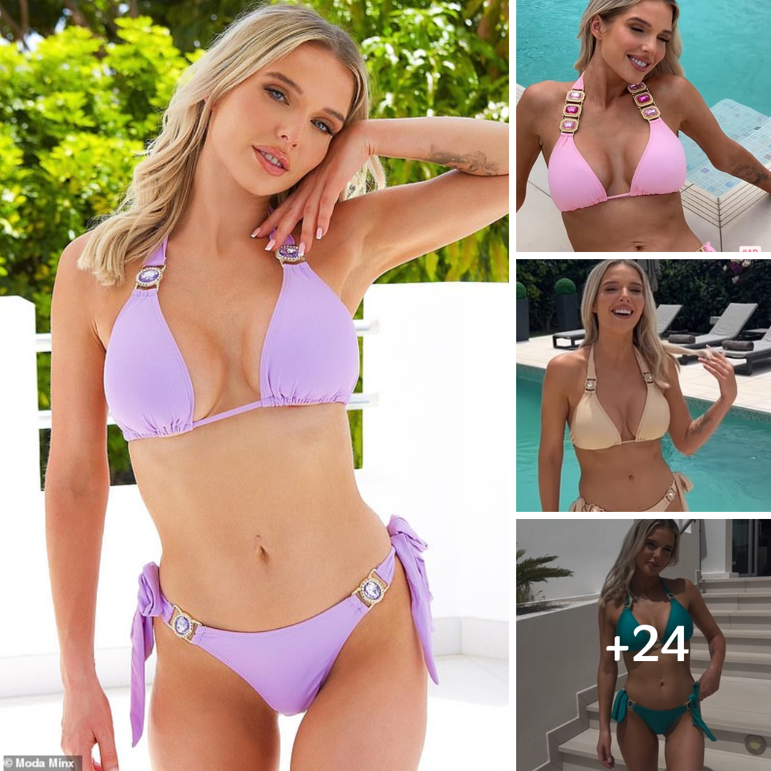 Helen Flanagan sends temperatures soaring in a number of busty bikinis in Tenerife