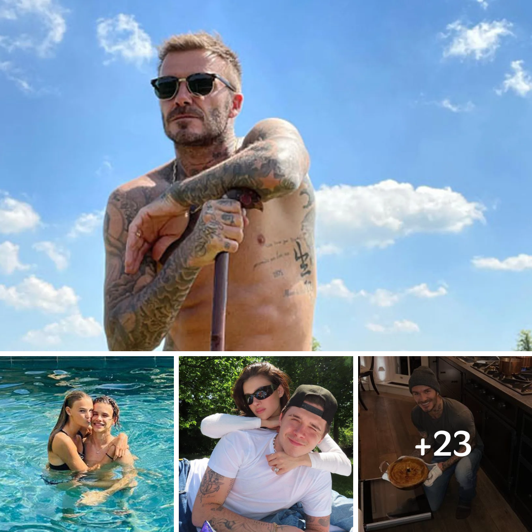 David Beckham battles through sweaty workout in private sanctuary garden with wife Victoria