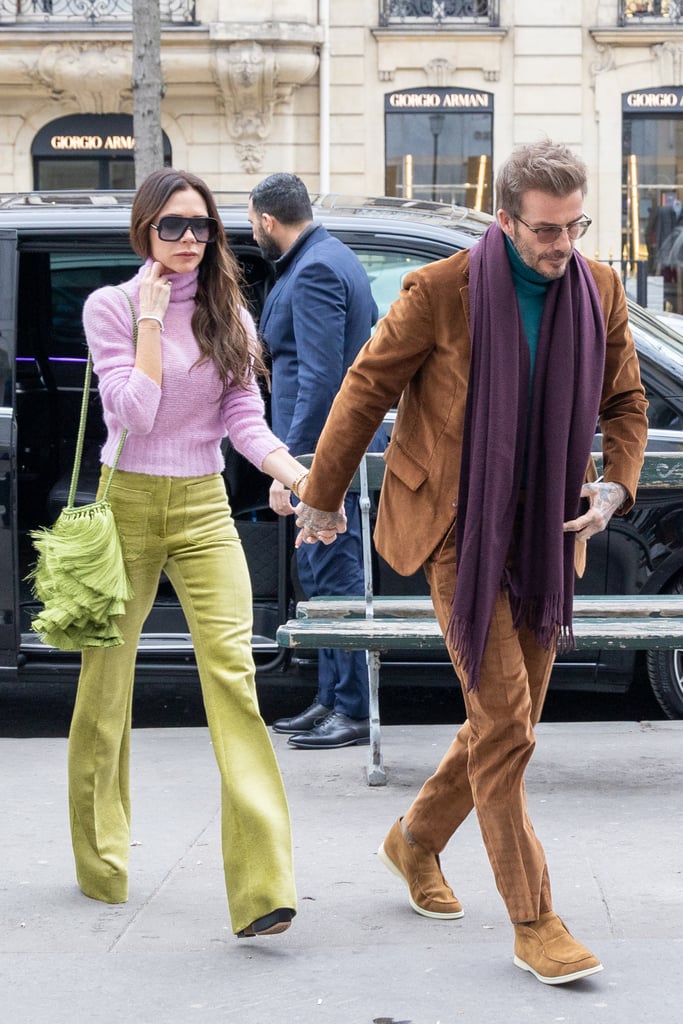 Victoria & David Beckham Share PDA During Paris Fashion Week