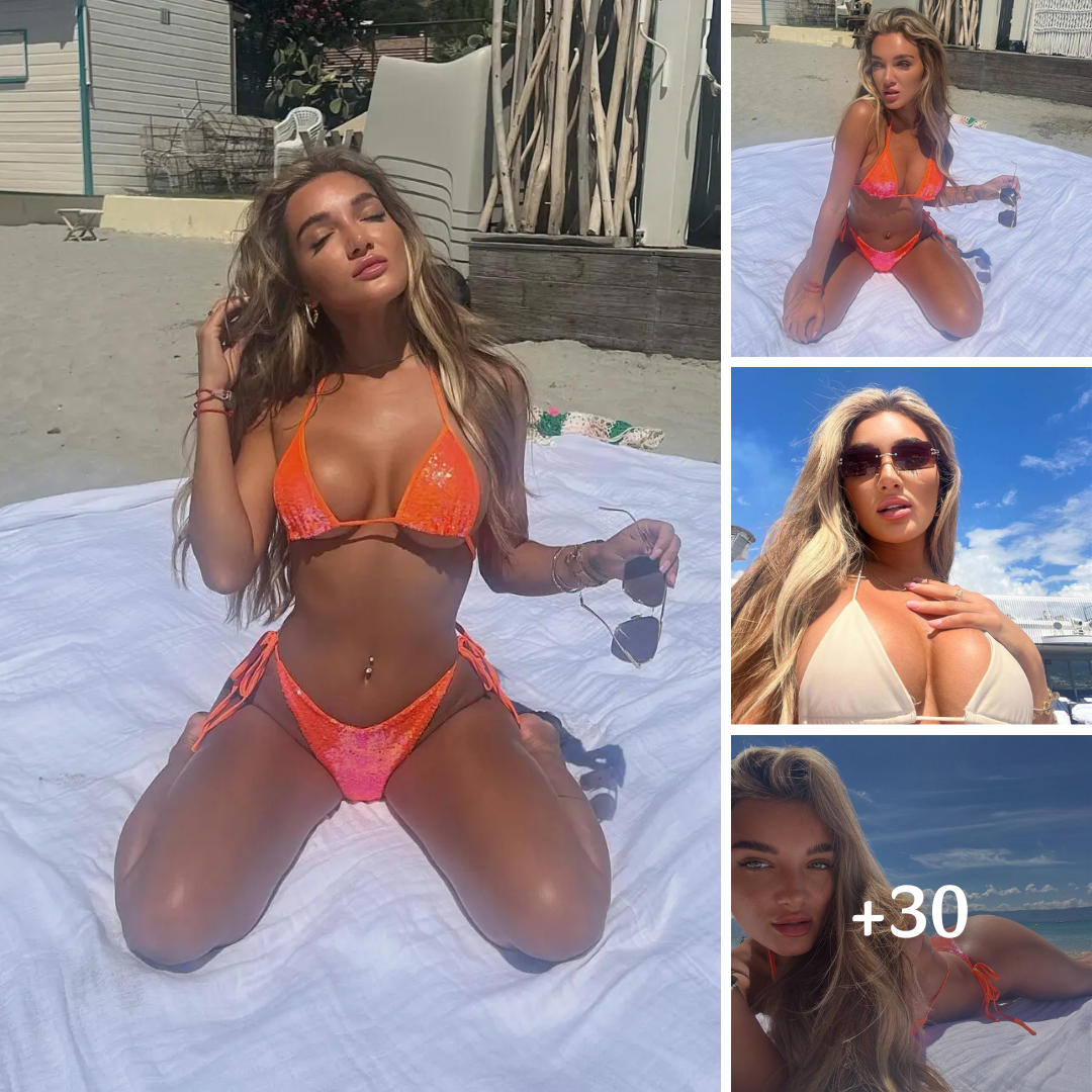 Beaux Raymond Is Glowing In Her Sparkling Orange Bikini