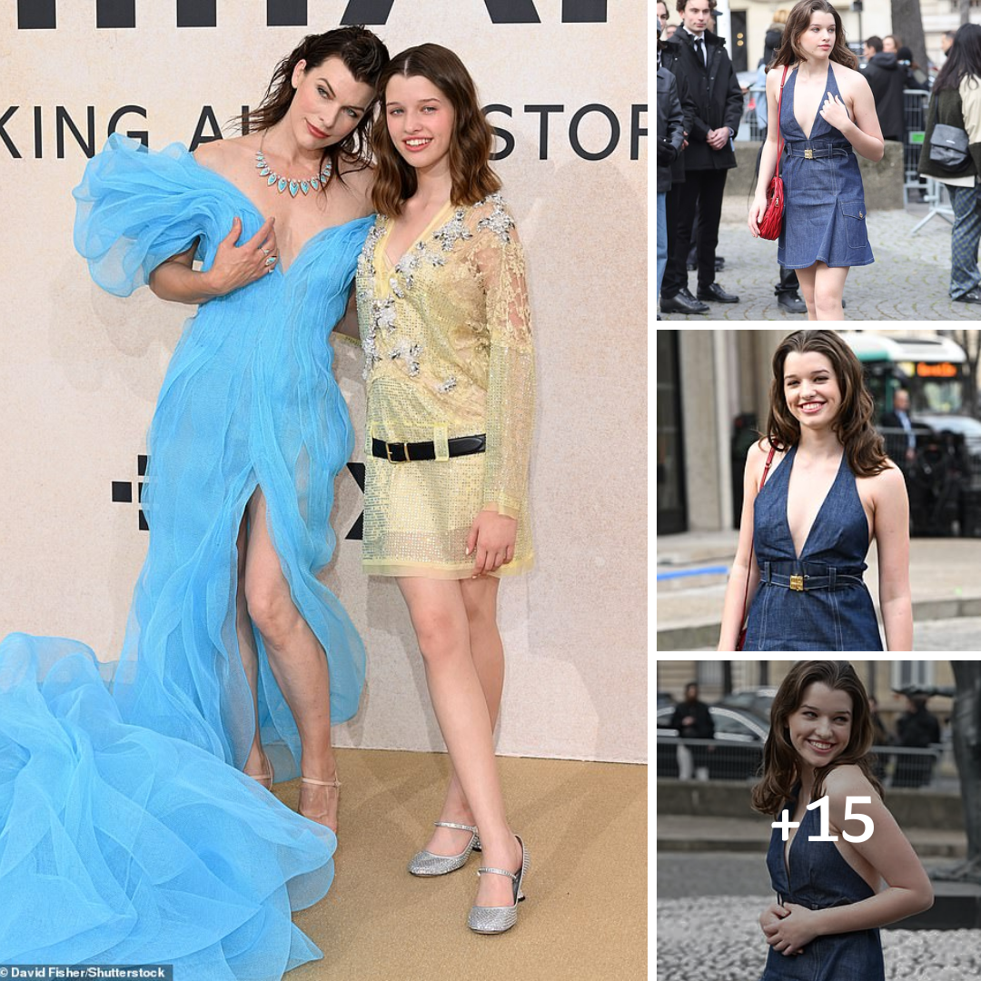 Milla Jovovoich’s lookalike daughter Ever Anderson attends Miu Miu show during Paris Fashion Week