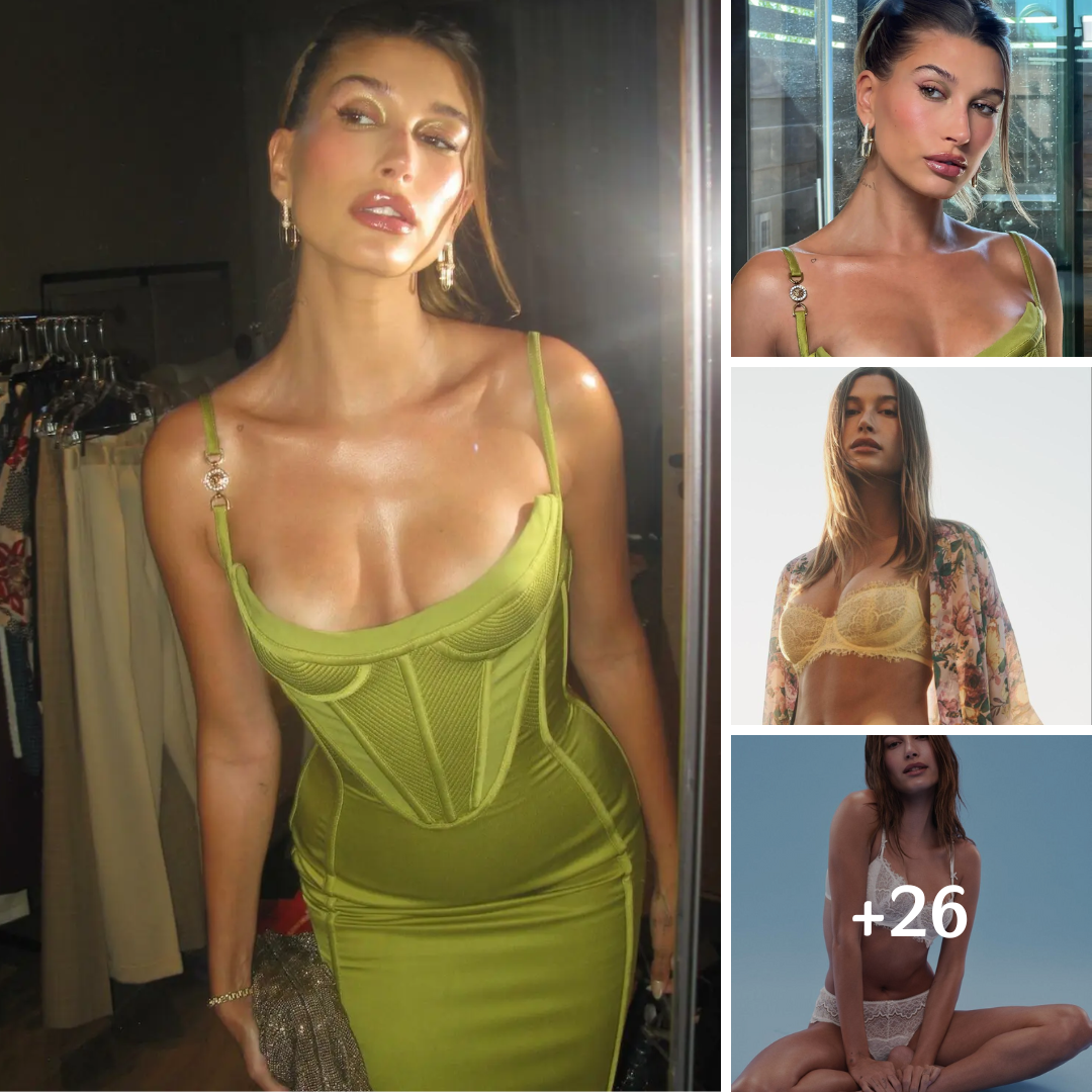 Hailey Bieber Is Having An ‘Avocado Moment’ In Tight Fitting Dress