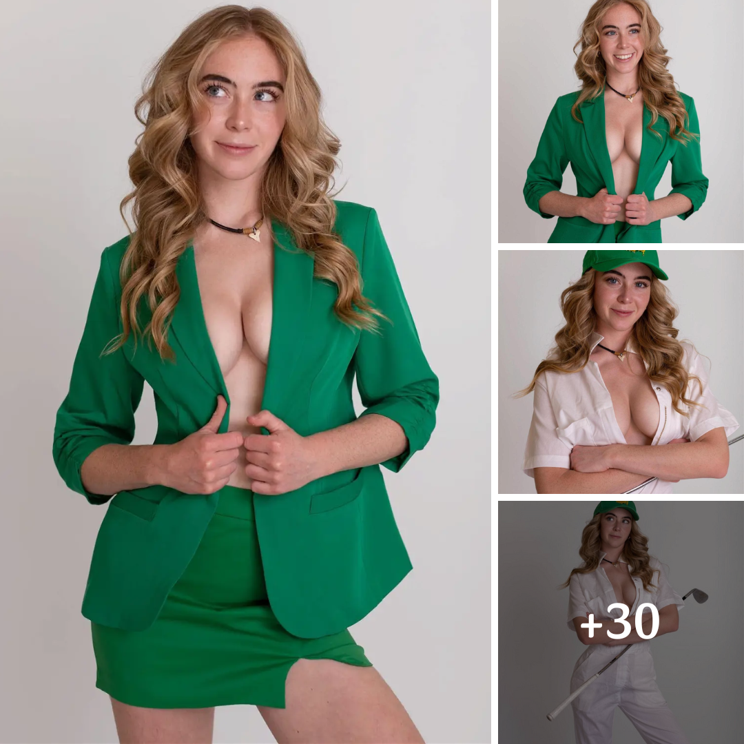 Golfer Grace Charis Goes Braless Under Green Blazer For The Masters