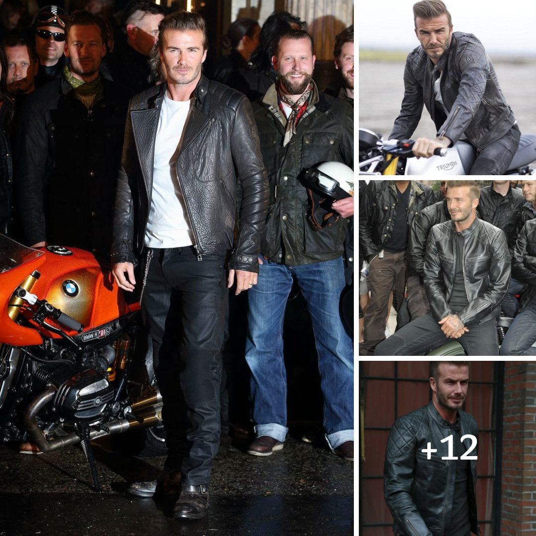 David Beckham Embraces Moto Style in Belstaff Leather Jacket