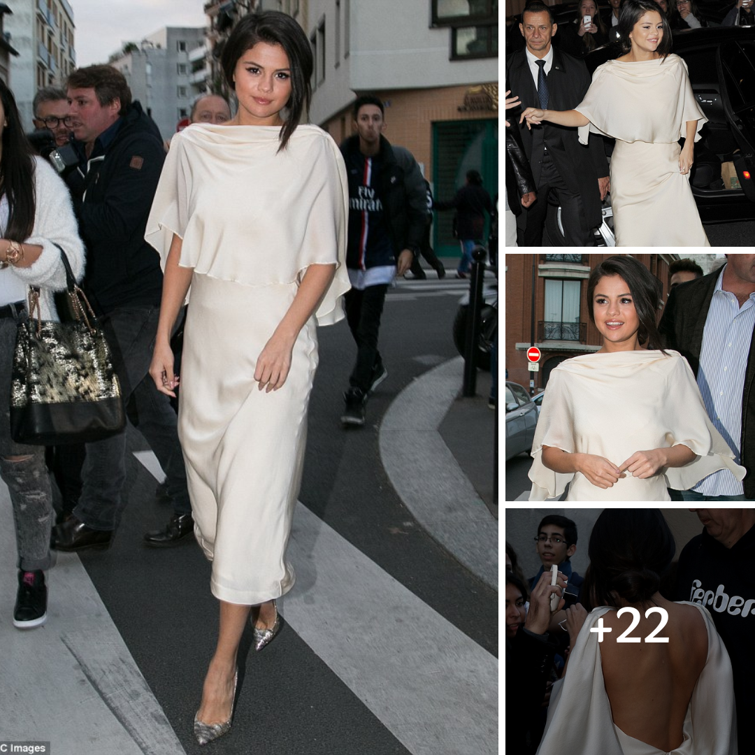 Selena Gomez goes braless in backless gown during European promo tour