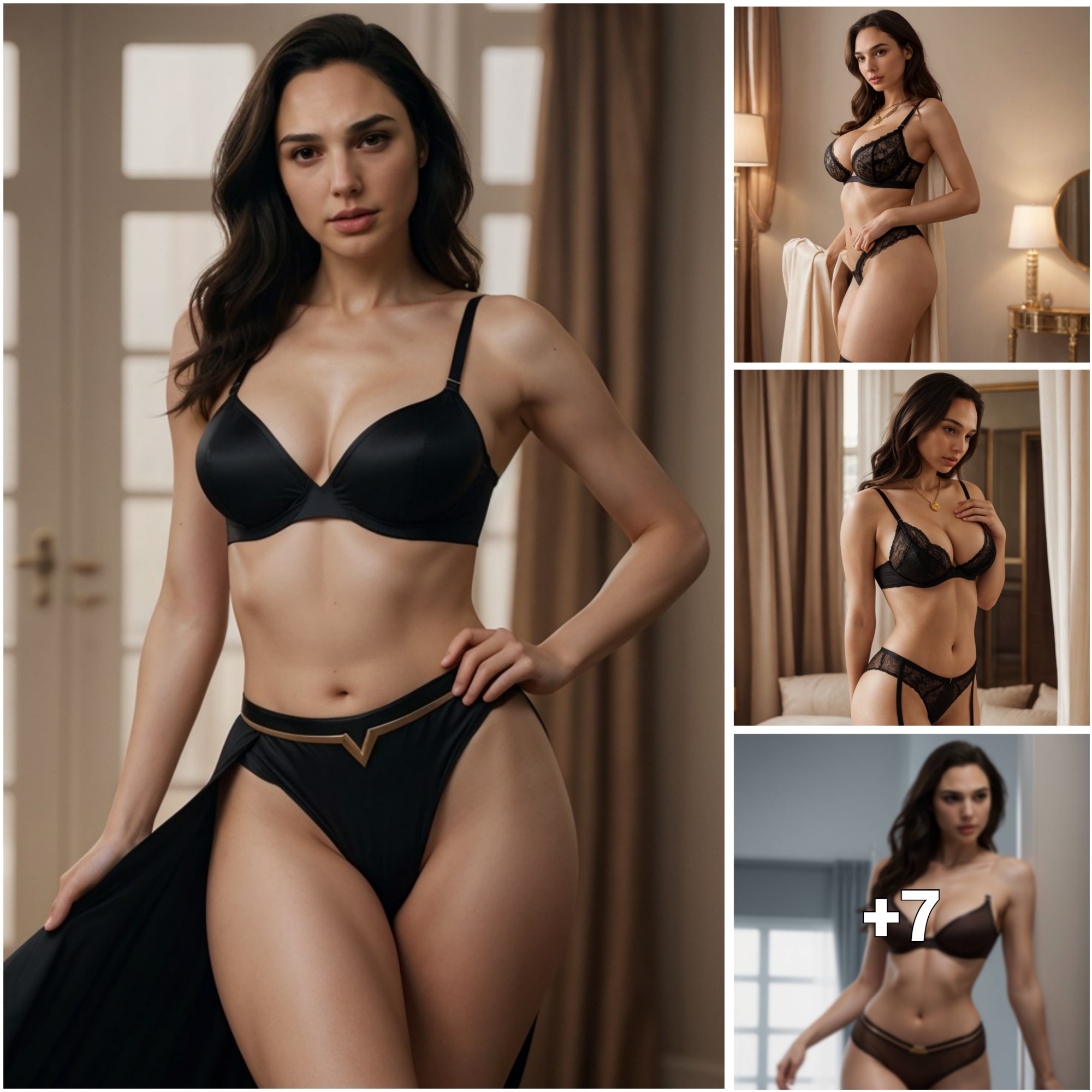 Gal Gadot’s Nighttime Glamour Captivating Elegance in Black Lace Photoshoot ‎