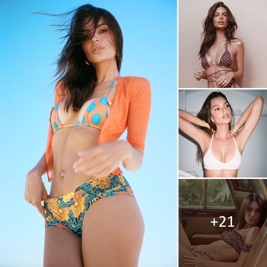 The Remarkable Charisma of Emily Ratajkowski: Igniting Passion with a Petite Peace Swimsuit. ‎