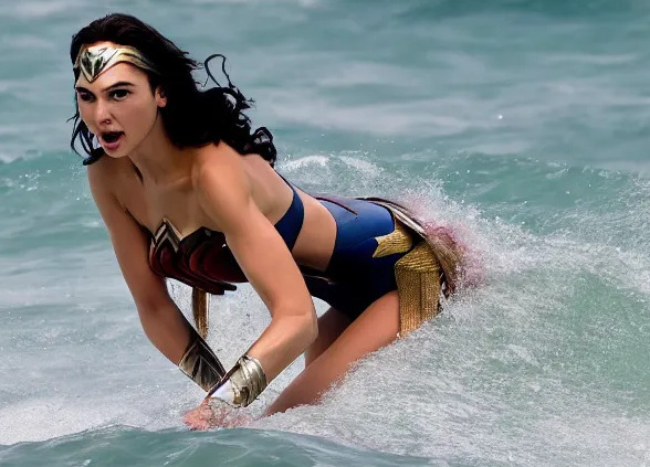 Gal Gadot Surfing Like A Pro