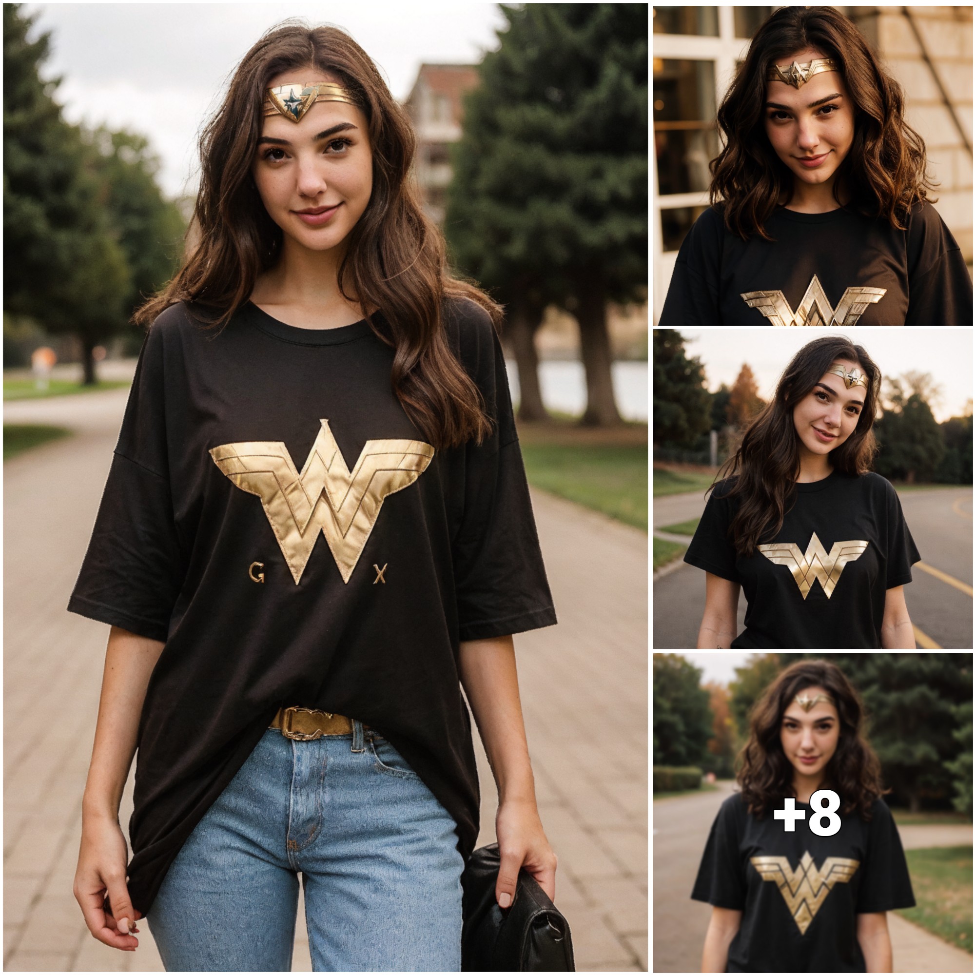 Gal Gadot’s Effortless Charm Promoting Wonder Woman in Casual T-Shirt Elegance ‎