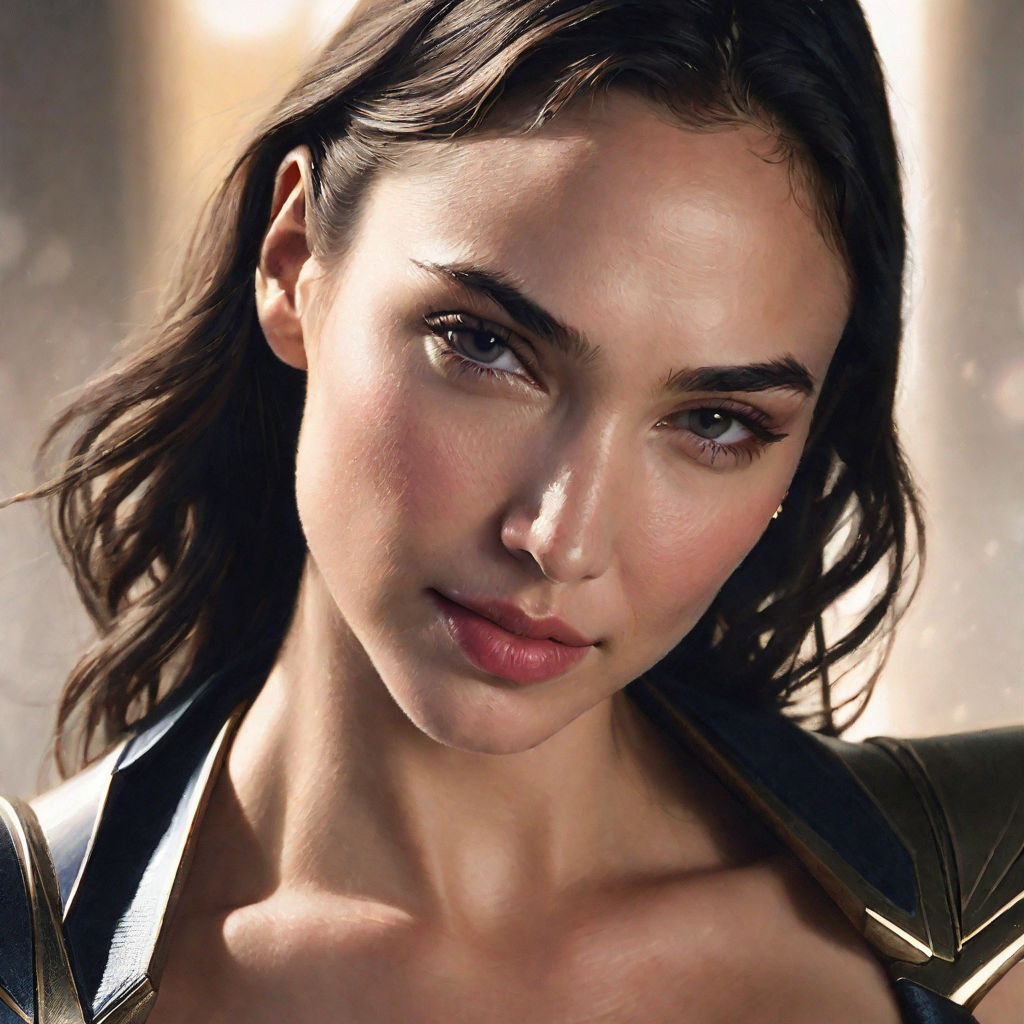 Prompt: melhor qualidade, gal gadot posando nua , realística, retrato detalhado, mulher maravilha dc comics , olhar cativante, beleza estonteante, expressão sensual, acabamento brilhante, iluminação dinâmica, Figura sedutora, cores vibrantes, pose sedutora, alta resolução, fotografia profissional, digna de revista , personagem icônico, olhos intensos, lábios exuberantes, detalhes intrincados, poses extremamente sexuais Solicita negativo, corpo inteiro, posess sens