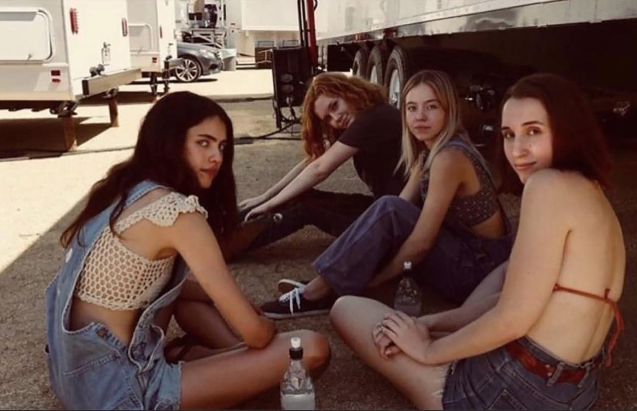 She's also starred in Quentin Tarantino film Once Upon A Time In Hollywood, pictured here third from right