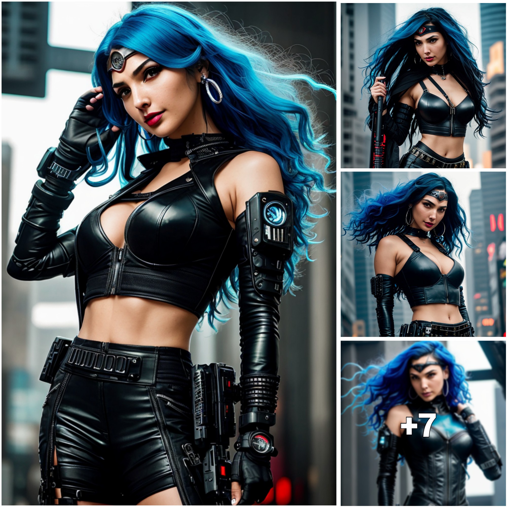 Gal Gadot’s Blue Hair and Leather Look Takes Fashion to New Heights ‎